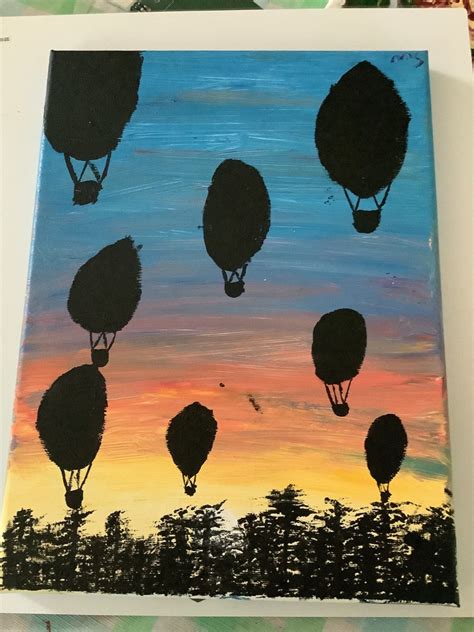 12x9 Acrylic Hot Air Balloon Sunset Painting Etsy