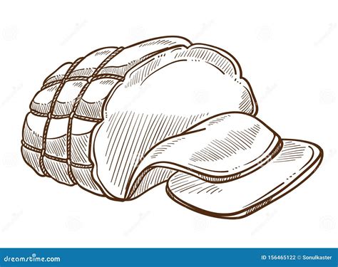 Cooked Ham Cartoon Vector 14405721