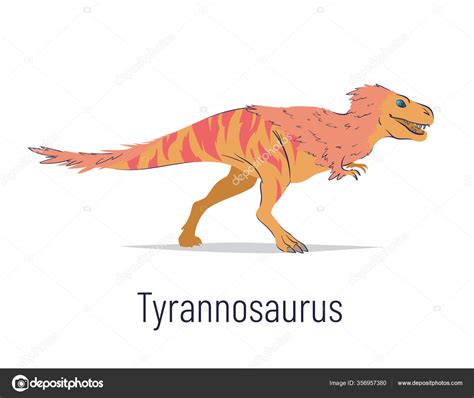 Tiranossauro Dinossauro Theropoda Ilustração vetorial colorida do