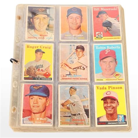 Topps Baseball Cards Featuring Bill Mazeroski Robin Roberts And