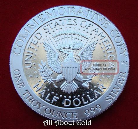 Solid Silver Round 1 Troy Oz Jfk John Kennedy Liberty America Pure 999 Bu