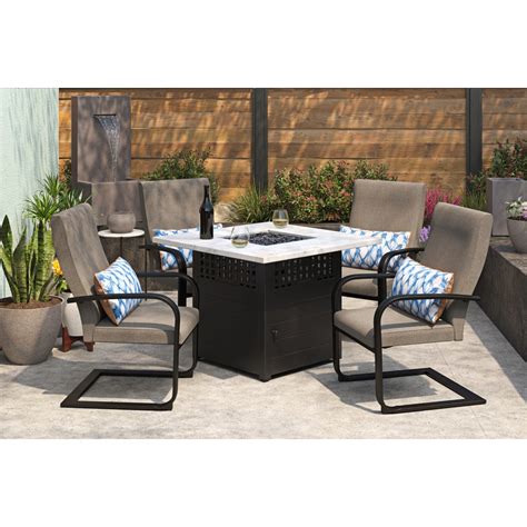 Shop Allen Roth Avon Park 5 Piece Patio Conversation Set At