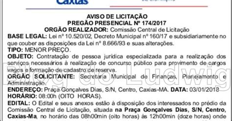 Blog do Sabá CONCURSO PÚBLICO Prefeitura de Caxias abre processo