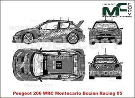 Peugeot 206 Wrc Montecarlo Bozian Racing 05 2d Drawing Blueprints