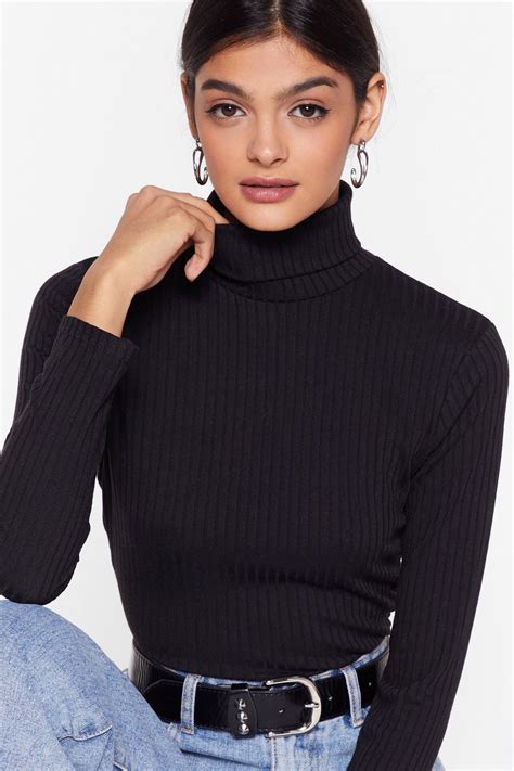 Ribbed Turtleneck Sweater Fitted Turtleneck Black Turtleneck Outfit Ribbed Knit Oversized