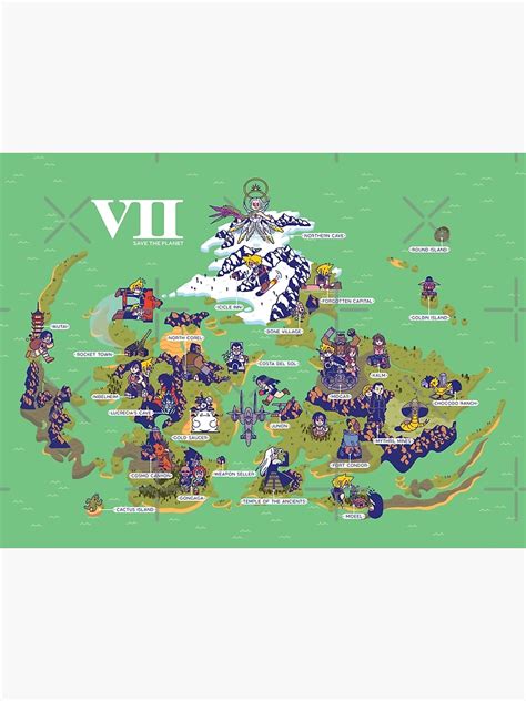 FFVII World Map - Final Fantasy Premium Matte Vertical Poster Designed ...