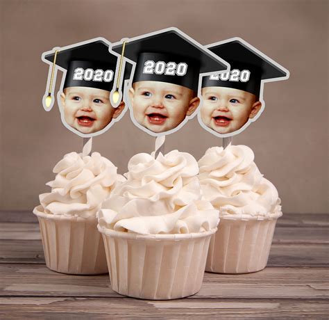 Class Of 2022 Cupcake Topper Cap And Gown Graduation Party Etsy Australia