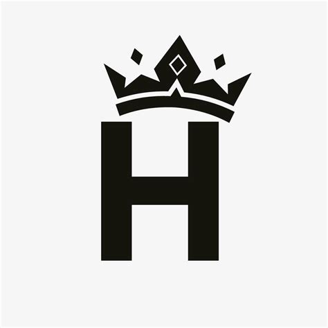 Crown Logo on Letter H Vector Template for Beauty, Fashion, Elegant ...