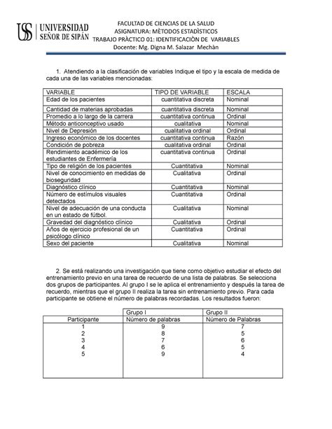 Estadística Práctica 01 ASIGNATURA MÈTODOS ESTADÌSTICOS TRABAJO