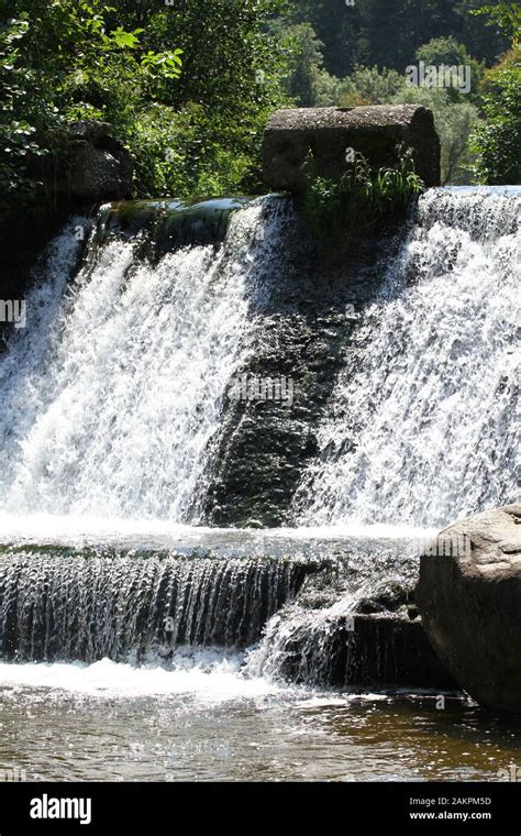 River Overflow Or A Small Dam Overflow Water Supply Stock Photo Alamy