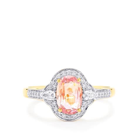 Padparadscha Sapphire Diamond K Gold Lorique Ring Mtgw Cts