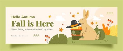 Free Vector | Flat twitter header template for autumn season