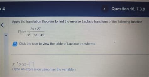 Solved Apply The Translation Theorem To Find The Inverse Chegg