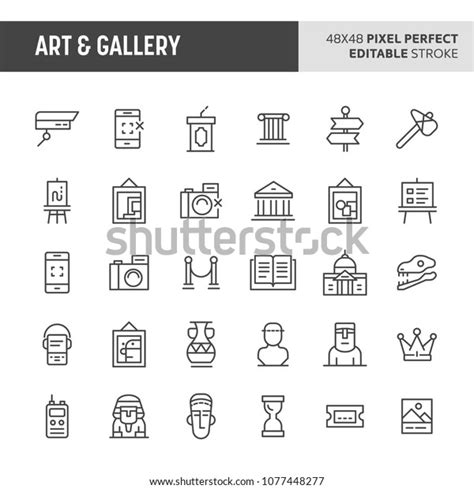 30 Thin Line Icons Associated Art Stock Vector (Royalty Free ...