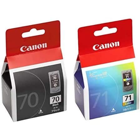 CANONキャノン 純正インク BC 70 BC 71 2個セット ブラ ック BC70 カラー BC71送料 無料 純正外紙箱なし