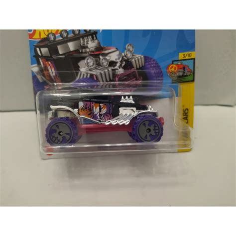 BAJA BONE SHAKER BLACK PURPLE 3 10 ART CARS 1 64 HOT WHEELS BCN STOCK CARS