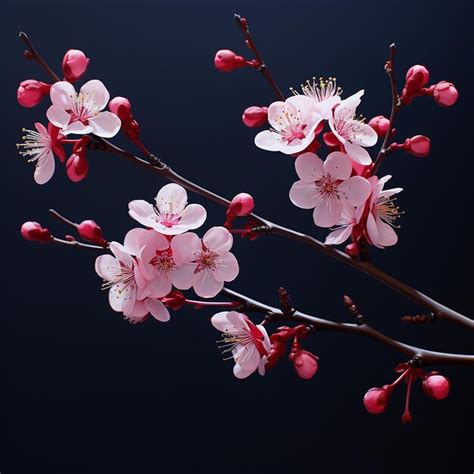 Premium AI Image | Delicate Plum Cherry Blossom Elegance