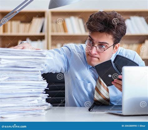 Funny Accountant Bookkeeper Working In The Office Stock Photo Image