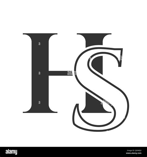 Initial Letter Sh Hs Logo Design Template Monogram Letter Hs Luxury