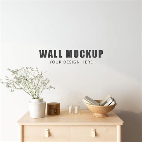 Premium Psd Wall Mockup Design In 3d Rendering