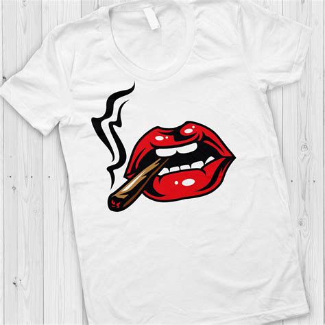 Red Lips Dripping Smoking Weed Lips Smoking Joint Dopelife Etsy