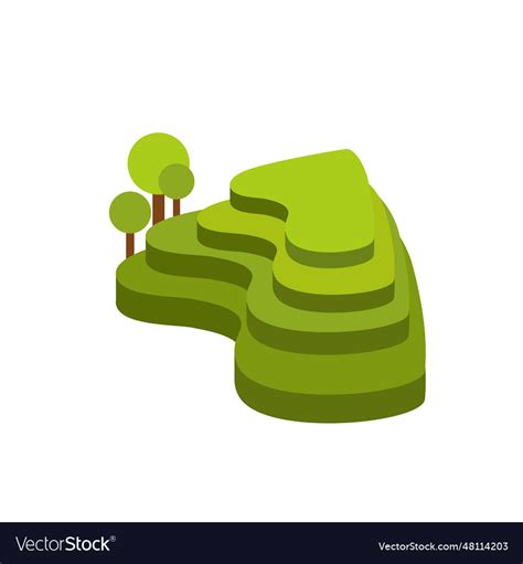 Green Rice Terraces Icon Royalty Free Vector Image