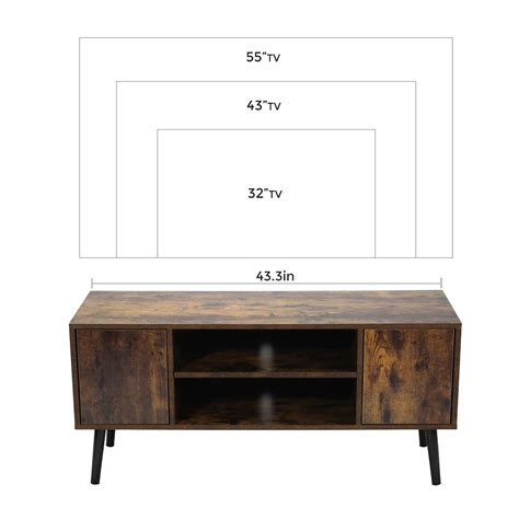 Good And Gracious Mid Century Modern Tv Stand For Up To 43 Inch Tv Small