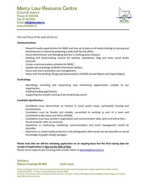 ** Summer Internship... - Mercy Law Resource Centre