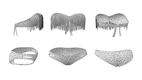 3D Model Fringe Bandeau Top And Bikini Swimwear VR AR Low Poly CGTrader