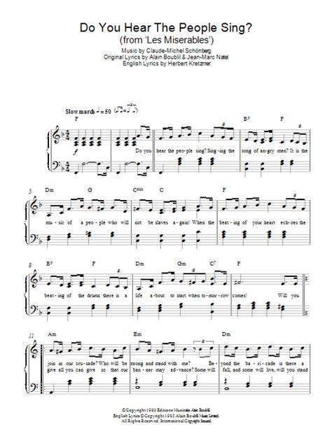 Do You Hear The People Sing? (from Les Miserables) Sheet Music ...