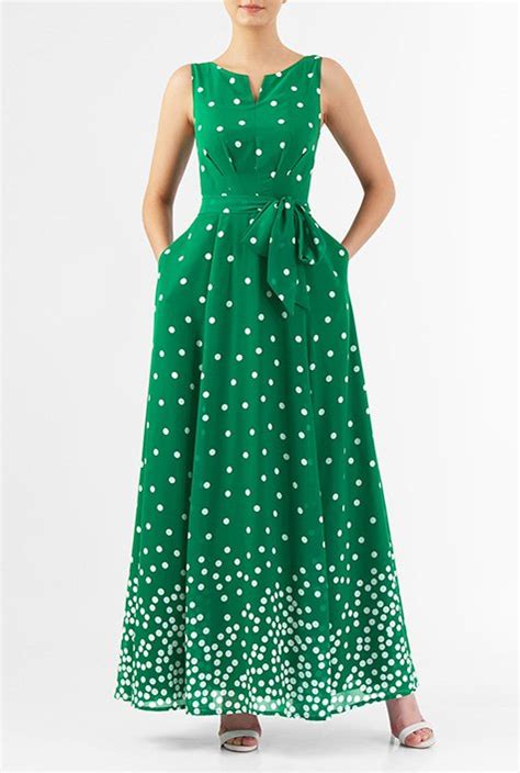 Shop Polka Dot Print Georgette Maxi Dress Eshakti