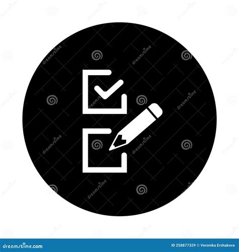 Survey Icon Questionnaire Checklist Form Brief Survey Or Paper Exam With Check List Report