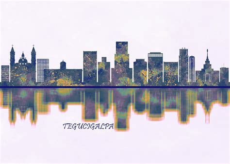 Tegucigalpa Skyline Mixed Media by NextWay Art - Fine Art America