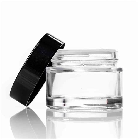 50ml Clear Glass Jar With Black Lid PetraPack