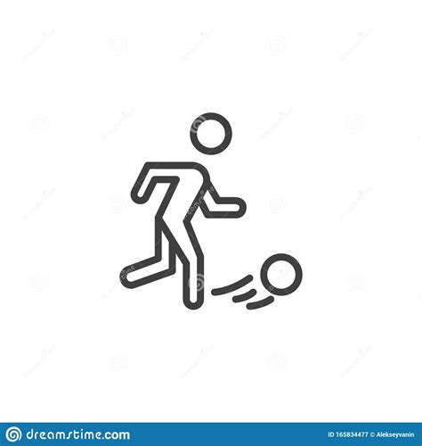 Soccer Player Line Icon Stock Vector Illustration Of Vector 165834477