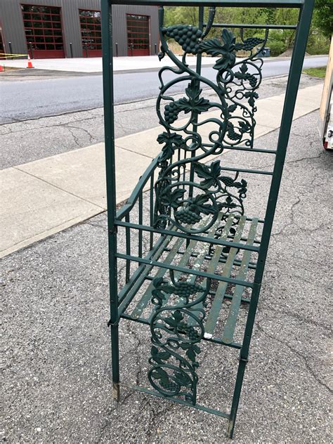 Wrought Iron Garden Trellis With Bench Rsob 21750