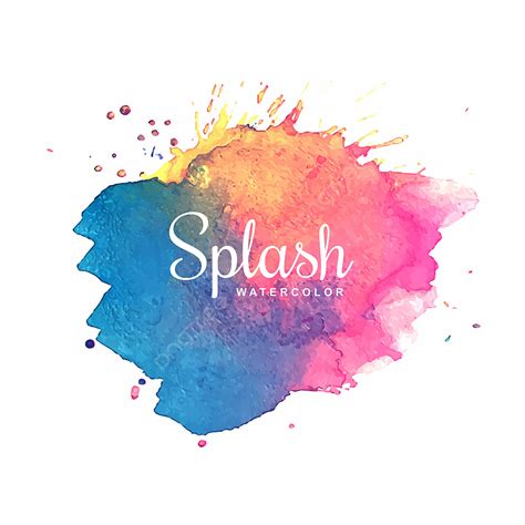 Colorful Watercolor Splash Vector Art PNG Watercolor Stain Colorful