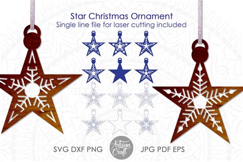 Star Ornament SVG, Christmas Ornament Graphic by Artisan Craft SVG ...