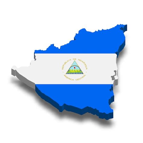 Premium Vector Nicaragua 3d Flag Map On White Background