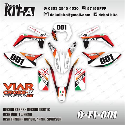 Decal Viar Cross X 200 Decal Viar Cross 150 Sticker Striping Stiker