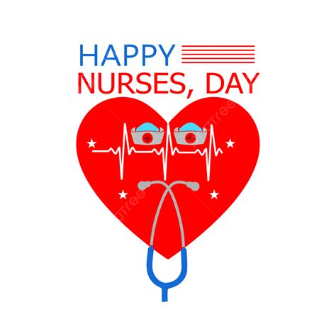 Happy Nurses Day Vector Art Png Happy Nurse S Day Stethoscope Banner Heart Design Png Image