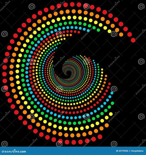 O Arco Ris Pontilha A Espiral Ilustra O Do Vetor Ilustra O De