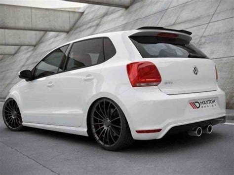 Maxton Spoiler Extension Vw Polo Mk Gti R Line Gloss Black For