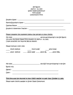 Fillable Online Sky Ranch Commitment Form Fax Email Print Pdffiller