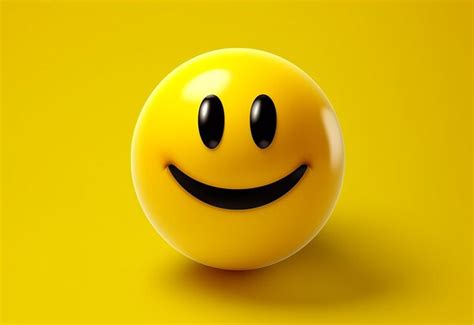 Premium AI Image | Photo of smiley face ball on yellow background