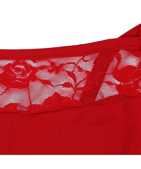 Women S Sexy Lingerie Lace Babydoll Sleepwear Strappy Mini Dress G String Red C2127YR6HP5