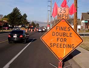 Fines Double For Speeding Road Sign