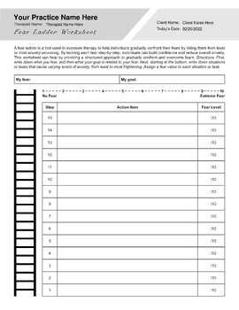 Fear Ladder Worksheet Fillable Pdf Template By Therapybypro Tpt