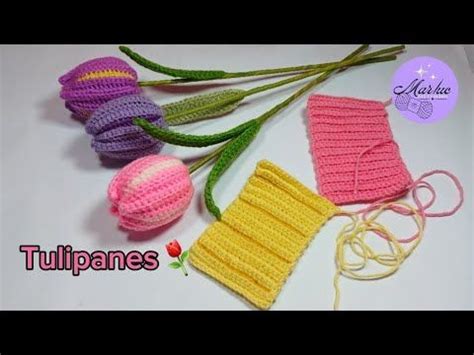 Tulipanes Dos Colorestejidos A Crochetf Cil Y Sencillo De Hacer