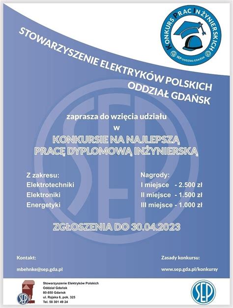 Konkurs na najlepszą pracę dyplomową inżynierską Wydział Elektroniki